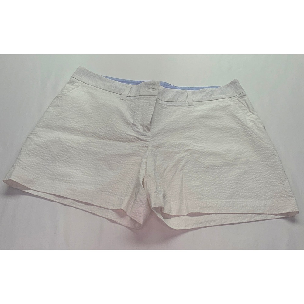 Southern Tide Womens White Seersucker Shorts Size 10 Preppy Coastal Summer
